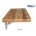 SeaLux 30 in. Teak Wall Mount Slatted Folding Shower Seat with Stainless Steel Trim