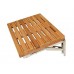 SeaLux Wall-Mount Folding Shower Bench in Teak Board 18" x 13" with Slat