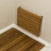 SeaLux Wall-Mount Folding Shower Bench in Teak Board 18" x 13" with Slat