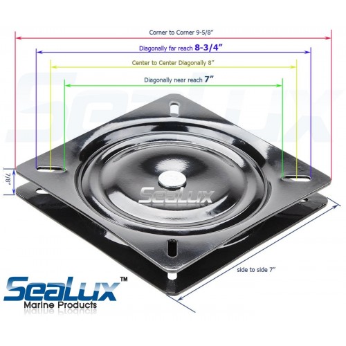 SeaLux Universal Heavy Duty 360 degree 7 to 8-3/4 Seat Swivel