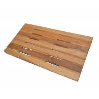 SeaLux Wall Mount 24" x 13" Folding Shower Teak Bench in Teak Board for Boat, Shower Room, Steam and Sauna Room