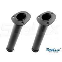 SeaLux 9-1/2" U.V. Stabilized Nylon 30 Degree Flush Mount Console Rod Holders (2 pcs) for Kayak, Boat