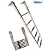 SeaLux Marine Stainless Steel Top Mount Wide Body 14" Center-to-Center, 6-Step Boat Ladder WIDE BODY OVER PLATFORM TELESCOPING Swim Ladder