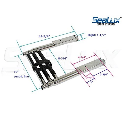 Sealux Stainless Steel 3 Step Over Platform Telescoping Boarding Ladder