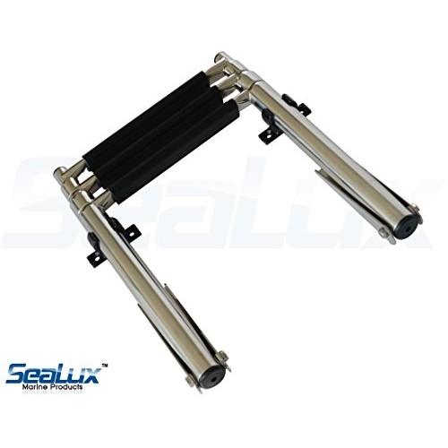 Sealux Stainless Steel 3 Step Over Platform Telescoping Boarding Ladder